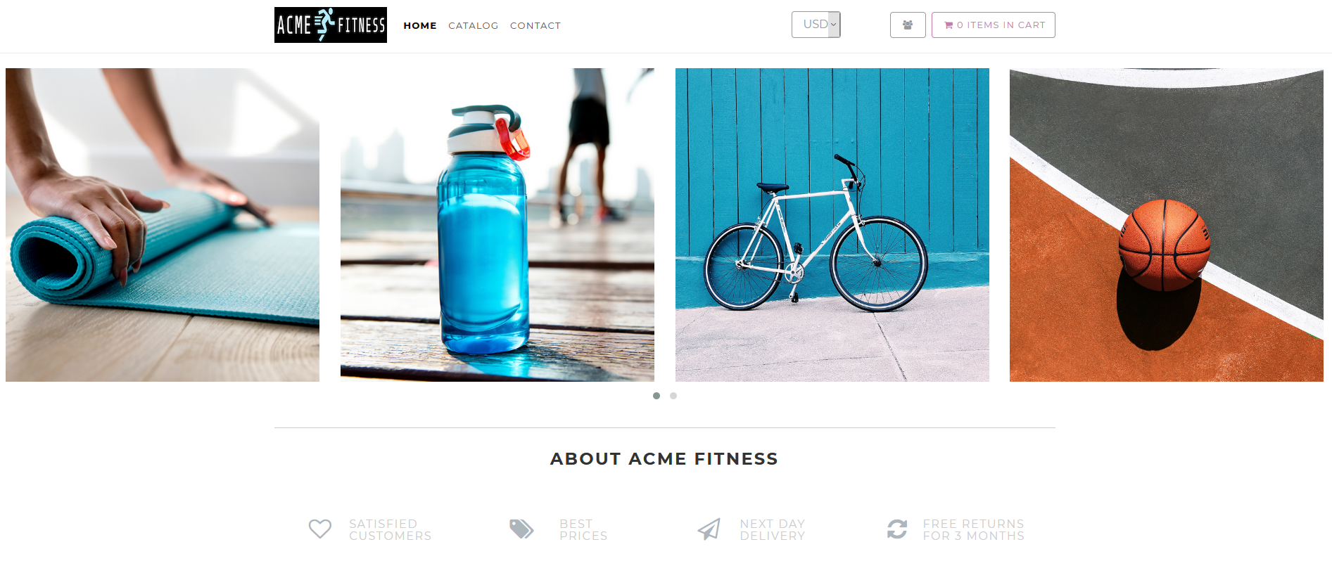 ACME Fitness Homepage